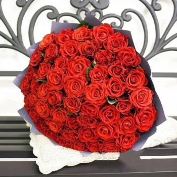 Букет Красная роза Эквадор 51 шт код  163845