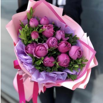 Букет Розовые пионовидные розы (5 шт)